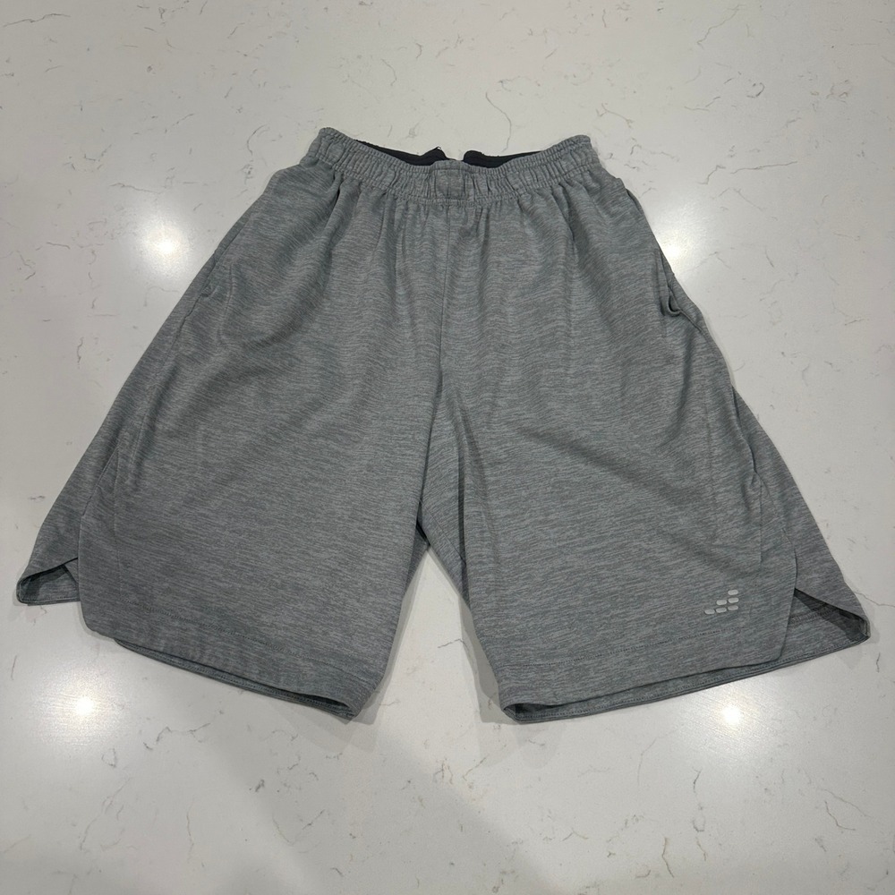 BCG Mens Athletic Shorts Heather Gray Elastic Waist Training Gym Size Small